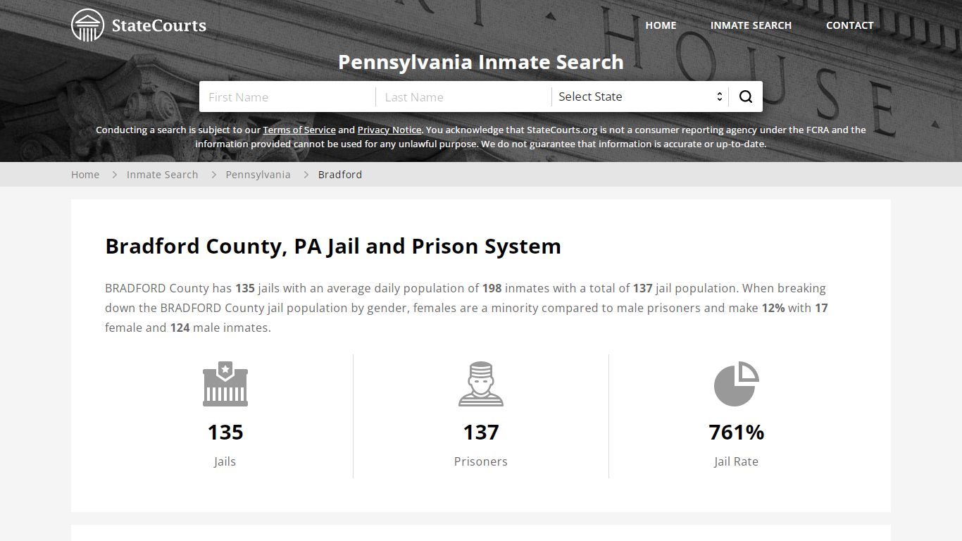 Bradford County, PA Inmate Search - StateCourts