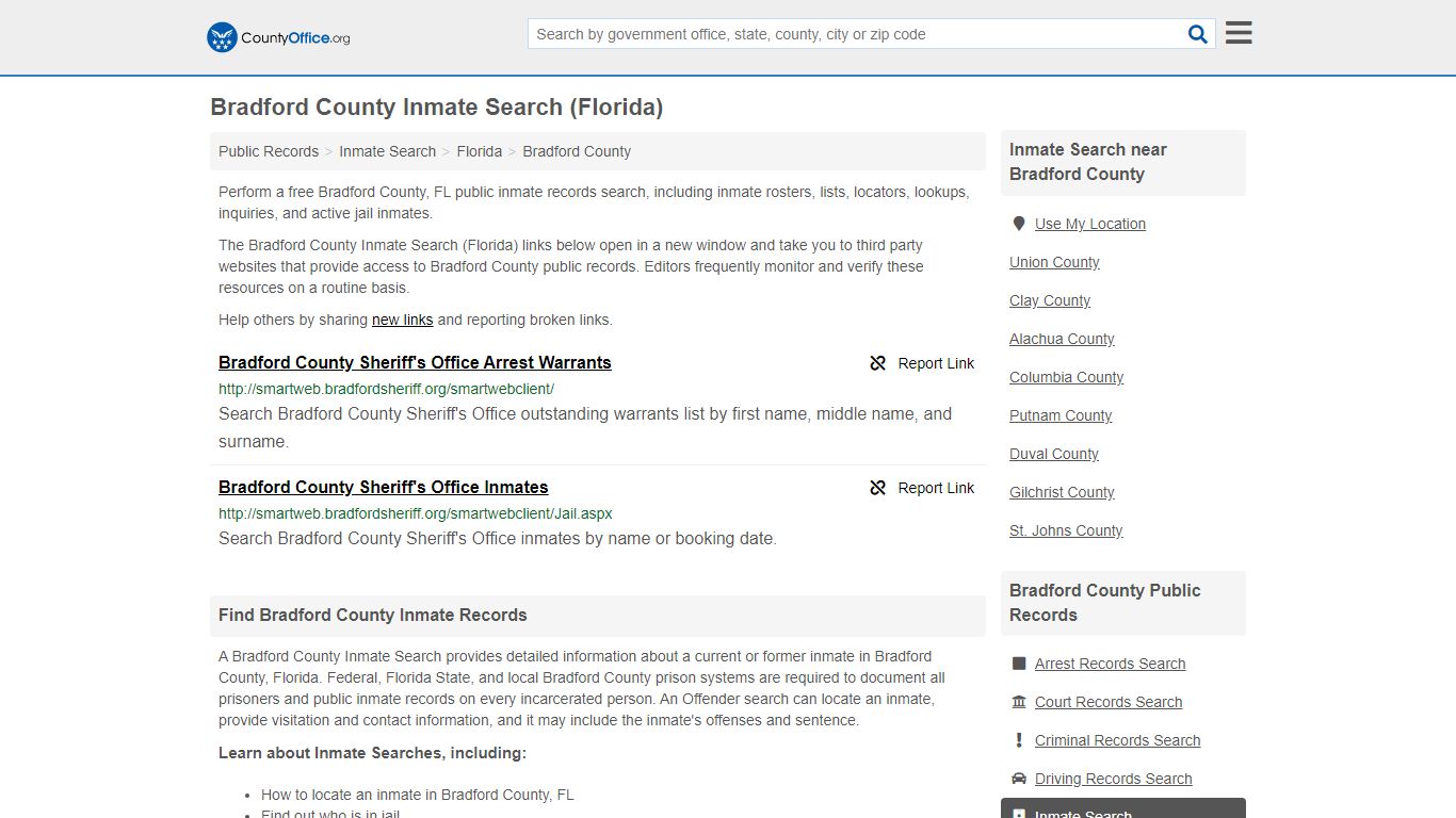 Inmate Search - Bradford County, FL (Inmate Rosters ...